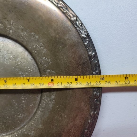 Vintage WMA Rogers MeadowBrook Silver Plate Round 10 Inch Serving Platter - Picture 15 of 15